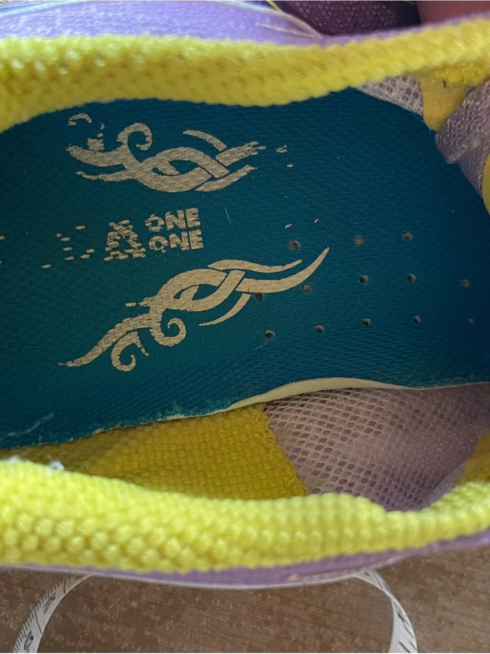 Hoka One One Women's Purple and Yellow Running Sneakers size 9